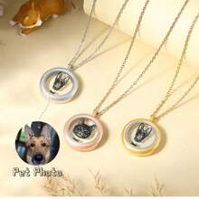Customized Pet Portrait Memorial Urn Necklace, Personalized Pet Urn Necklace, Pet Urn Jewelry, Dog Memorial Gift, Pet Memorial Jewelry Necklace With Dog Hair/Fur, Memorial Gift With Pet Portrait Carving, Cat Memorial Gift