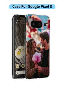 1 pieza Funda de teléfono transparente personalizada con diseños florales, adecuada para Pixel 9 Pro / 9 Pro XL / 9A / Pixel 8 Pro / 7 Pro XL / 6A Series, de moda, colorida, a juego con el teléfono, a medida, personalizada, única, regalo personalizado ideal para novio o novia