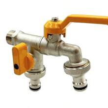 Garden Hose Brass Tap Faucet Adapter 1/2'' IBC Water Tank Connector 2-Way 1-Way Irrigation Joint Replacement Fitting Ball Valve