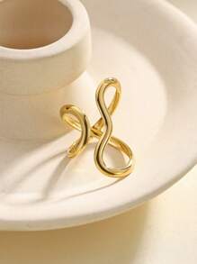 1pc Niche Design Oversized Adjustable Ring With Heart, Moon & Star Shape, European & American