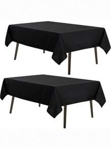 2pcs Solid Color Tablecloths, 147 X 213.36cm Rectangular Tablecloths Fit 4ft Table - Wrinkle-Resistant Washable Polyester Tablecloths, Suitable For Dining, Wedding Decor, Party And Camping - Multicolor - View 22