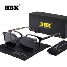 HBK 时尚眼镜磁性夹 TR90 TAC 套装带翻盖二合一时尚配饰男女户外驾驶度假街拍派对眼镜全套适合夏季海滩度假、户外、旅行 - K39993 - 查看 11
