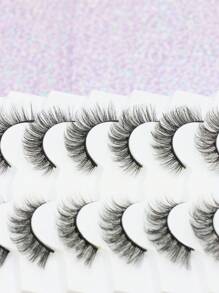 Ayrmilla 7 Pairs Natural Style False Eyelashes, Fluffy And Soft, Dense And Dimensional, Mink Hair Material, Long And Lightweight, Multi-Layer Design, Short Length - Black - View 7