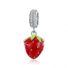 1 pièce Pendentif de poivrons en argent sterling 925 Petit charme rouge de légume fruit original pour femme Cadeau de fête Fabrication de bijoux fins DIY