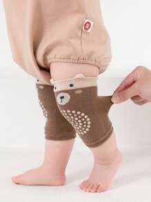 1/3/5 Pairs Of Kids' Knee Pads, Unisex, Cartoon Dinosaur, Elephant, And Chick Patterns, Non-Slip Dots, Perfect For Crawling Practice, Holiday Gift - Multicolor - View 4