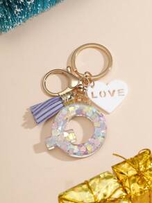 1 件创意 26 个字母钥匙扣，儿童背包配件，蝴蝶字母吊坠钥匙扣，适合女孩