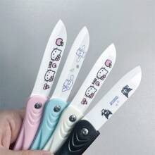 Sanrio 1 pezzo Coltello da frutta piegabile in ceramica Sanrio, Kawaii, anime e cartoni animati, elegante, da viaggio, uso domestico, sbucciatore, regalo