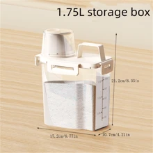 1 pieza Envase hermético para alimentos con tapa - a prueba de fugas, a prueba de humedad y a prueba de insectos, caja de almacenamiento para granos, nueces, harina y arroz - Material de PE duradero, organizador de cocina portátil para acampada y exteriores - Multicolor - Ver 5