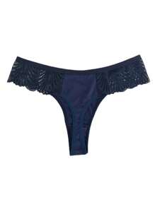 5 Plus Size Lace G-String Thong Panties Women's Fashion Lingerie Fiore - Nhiều màu - Xem 3