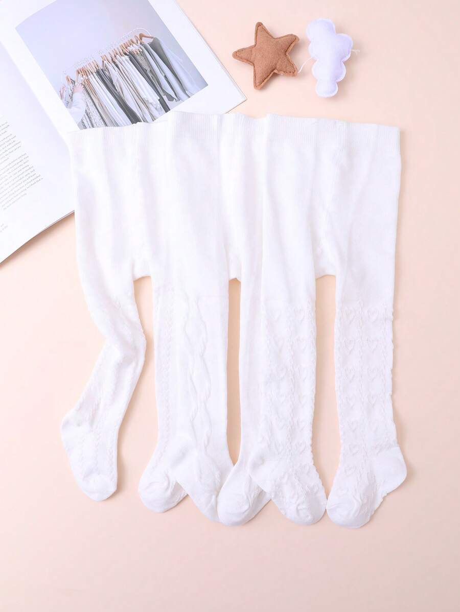 3 双女童纯色印花紧身裤、打底裤，适合年轻女孩的日常休闲穿着 - 彩色 - 查看 1