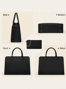 NEWHEY Laptop Bag For Women 15.6 Inch Laptop Tote Bag Waterproof Leather Work Bag Lightweight Laptop Briefcase Professional Women Business Office Bag Travel Handbag Shoulder Bag - Multicolor - View 10