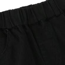 Celana Pendek Kasual Polos untuk Anak Laki-Laki, Serbaguna untuk Musim Panas - Hitam - View 3