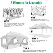 CAROMA Carpas cenadores 3x6 Carpa para fiestas estable e impermeable plegable, carpa plegable con 6 paredes laterales, bolsa enrollable y 4 bolsas de, fácil montaje para bodas, negocios, fiestas, protección UV50+, color negro