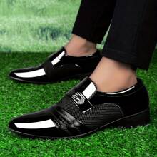 Men's Main Bright Pointed Toe Formal Shoes With Metal Elements, Suitable For Business Casual, Wedding Wear, Banquets And Meetings In Non-Formal Occasions Suitable For Teen Summer Casual Or Outdoor Athletic Or Vacation Travel Or Graduation Gifts Or Birthday Dress Accessories