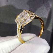 Classic Micro-Inlaid Zirconia Couple's Wedding/Engagement Rings, Daily Wear Jewelry Gift