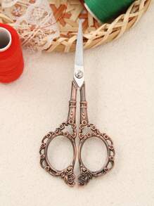 4.7" Petal-Shaped Vintage Sewing Scissors, Sharp Fabric Shears For Crafts, Arts, Yarn, DIY Tools, Eyebrow, Nose Hair & Beard Trimming, Stainless Steel - Multicolor - View 19