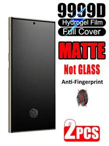2Pcs Matte Soft Hydrogel Film Screen Protector, Anti-Glare Anti-Fingerprint No Bubbles Easy To Apply, Scratch Resistant, Durable, Compatible With IPhone 16/15/14/13 And Galaxy S24 FE/A16/S23/Z Flip 6/5, /Redmi, POCO, Pura/P60Pro, Honor, Magic And More Models (Not Tempered Glass) Waterproof Shockproof Anti-Fall Anti-Fall Full Cover - Matte - View 2
