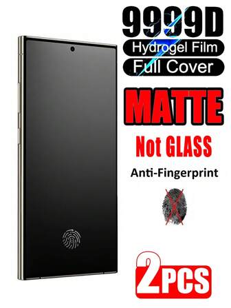 2 件哑光软水凝胶膜屏幕保护膜，防眩光防指纹无气泡易于粘贴，防刮擦，耐用，兼容 16/15/14/13 和 Galaxy S24 FE/A16/S23/Z Flip 6/5、/Redmi、POCO、Pura/P60Pro、Honor、Magic 等型号（非钢化玻璃）防水防震防摔全覆盖
