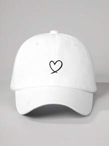 Mũ lưỡi trai in hình trái tim, chất liệu vải mềm, thích hợp cho bé trai, bé gái, mùa xuân, mùa thu, du lịch và đi biển (1/2/3 chiếc). - in - Xem 3