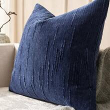 1 Piece Blue (Insert Not Included)Vintage Striped Throw Pillow Covers, 100% Polyester Woven Zippered Cushion Cases, Machine Washable, Geometric Patterned Decorative Pillowcases For Sofa, Bed, Dining, Home Office