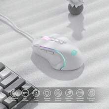 M612 Predator RGB Gaming Mouse, 8000 DPI Wired Optical Gamer Mouse With 11 Programmable Buttons & 5 Backlit Modes, Software Supports DIY Keybinds Rapid Fire Button