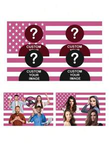 1pc Custom American Flag 2-5 Pictures With Photos And Text, For Birthday, Wedding, Halloween, Christmas, Party, Father's/Mother's Day, Home Decor, Bedroom Aesthetics, Wall Art Lightweight Custom For Graduation, For Weddings, For Housewarming Tea Room, Bedroom, Living Room, Custom Tapestry, Custom Tapestry For Anniversaries, For Graduation, For Housewarming, For Weddings, For Birthdays Sofa, Bed, Car, Tea Room, Bedroom, Living Room, Outdoor Living,Customized Flags,Warm Ambience - Multicolor - View 42