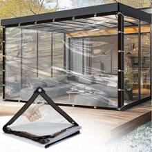 8x10 FT Clear Waterproof Tarps Heavy Duty Outdoor Garden Rainproof Covering,Transparent Vinyl Tarp For Covering Henhouse Porch Canopy Plant Camping - 8*10 FT - View 2