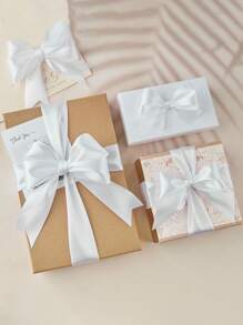 22Meters 6mm 1cm 1.5cm 2cm 2.5cm 4cm White Solid Satin Ribbon, 25 Yards Craft Fabric Ribbon For Gift Wrapping Floral Bouquets Wedding Party Decoration - Multicolor - View 2