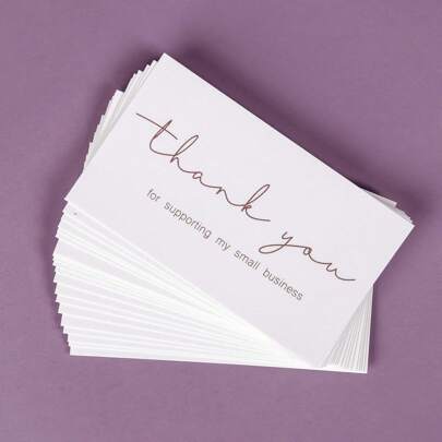 50PCS White Thank You Cards Business Card,Back To School,School Supplies