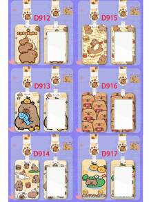 卡通水鼠卡套，带可伸缩挂绳，塑料材质，适用于校园餐卡、学生证、地铁卡、公交卡、工作卡等——通用卡套，返校必备