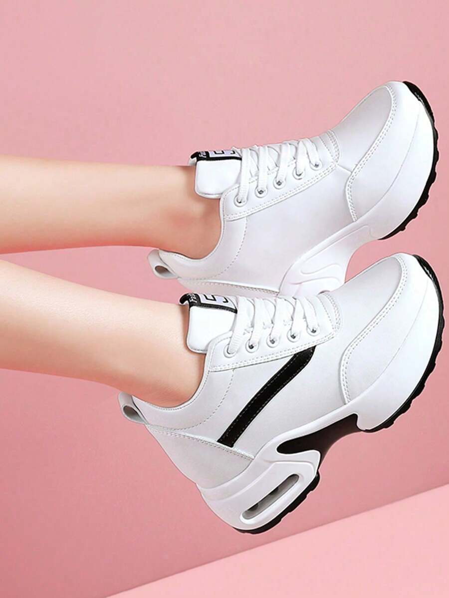 SOSENFER Comfortable And Versatile Height Increasing Women's Shoes - White - View 1
