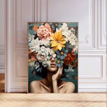 1pc, Canvas Hanging Painting, Framed Decorative Painting, Poster, Wall Art, Floral Canvas Wall Art Print, Modern Abstract Floral Oil Painting Feminine Poster For Home Decor, Spring Home Decorations Gifts Birthday Graduation