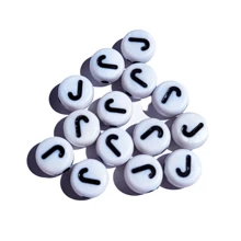 100 Letter Beads Separated A To Z Alphabet Vowel Consonant Bead Jewelry Crafts - 黑白 - 查看 4