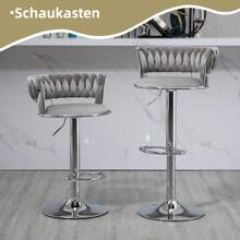 COOLMORE Ensemble de 2 tabourets de bar pivotants à 360 degrés, chaises réglables en hauteur avec repose-pieds pour cuisine, salle à manger, îlot, bar, cave à vin, bureau, salon, argent, style moderne, style haut de gamme