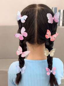 890pcs/Pack Kids Pink Heart & Bow Decor Hair Clips, Hairbands, Ponytail Holders, Hair Accessories, Everyday Use And Gift