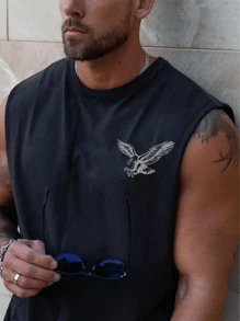 Men's Minimalist Style Casual Solid Color Tank Top, Daily Wear