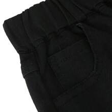Celana Pendek Kasual Polos untuk Anak Laki-Laki, Serbaguna untuk Musim Panas - Hitam - View 4