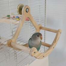 Parrot Pirate Ship Swing Toy Perch Playground Cage Decor Bird Supplies Suitable For Small-Medium Parrots Like Cockatoos, Conures, Greys