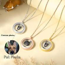 Customized Pet Portrait Memorial Urn Necklace, Personalized Pet Urn Necklace, Pet Urn Jewelry, Dog Memorial Gift, Pet Memorial Jewelry Necklace With Dog Hair/Fur, Memorial Gift With Pet Portrait Carving, Cat Memorial Gift