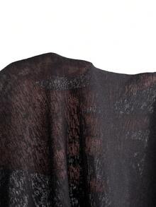 Y2K Elastic Sheer Long Sleeve Crew Neck Fitted T-Shirt Top