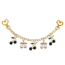 1pc Luxury Rhinestone Cherry Purse Charm Bag Chain Charm Faux Pearl & Rhinestone Cherry Bag Purse Charm Chain Cherry Bag Decoration Accessories Faux Pearl Cherry Decorative Bag Chain Charms Purse Extender Replacement Extension Chain Decorative Bag Strap Chain Straps Charms For Handbag Tote Crossbody Shoulder Bag - Multicolor - View 3