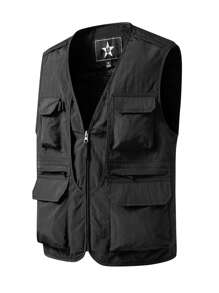 Lightweight Fishing Vest For Summer, Multi-Functional Outdoor Work Vest For Photography, Hiking, Hunting, Practical Vest Jacket - Black - View 2