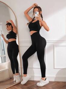 Sujetador con espalda cruzada y aumento de pecho para mujer - Sujetador de cuello halter, adecuado para uso diario, yoga, ropa exterior
