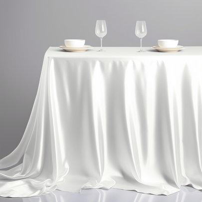 1Pc Rectangular/Round Elegant Satin Tablecloth Luxury Glossy Polyester Table Cover For Wedding, Party, Banquet Table Cover For Elegant Decor For Formal Dining Extra-Long Rectangular Table Cover Shiny Bridal Banquet Tablecloth For Reception & Party Machine Washable
