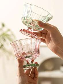 1 件装酸奶花瓶形玻璃杯，甜点/冰淇淋/酸奶杯，女士高品质牛奶/果汁玻璃杯 - 彩色 - 查看 3