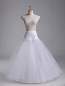 1pc Wedding A-Line Mesh Petticoat With Steel Hoops, Double Layer Stiff Mesh Underskirt, Waist-Cinching A-Line Silhouette, Suitable For Wedding Dress/Gown Lining