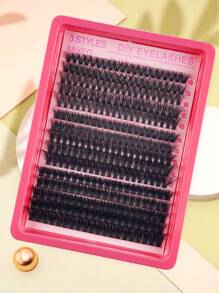 全新 300 件/15 排 5D 蓬松 DIY 睫毛簇 30D/40D/50D/60D/80D 自然浓密睫毛簇 D/DD/CC 卷曲纤细单根睫毛 8-16 毫米混合簇睫毛延长，家用睫毛延长，640/448/576/570/544/560/240/184/120/300 件 - 彩色 - 查看 5