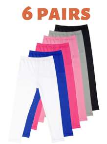 随机12件女童高腰套装超柔超弹春夏印花纯色拼色紧身裤瑜伽裤 - 彩色 - 查看 20