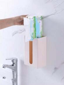 1pc Adhesive Wall-Mounted Paper Towel Holder, Creative Paper Towel Box Suitable For Living Room, Bathroom, Kitchen, Fits Various Paper Towels, Home Decor, Room Decoration, Kitchen Accessories, Kitchen Organization, Travel, Holidays - Multicolor - View 12