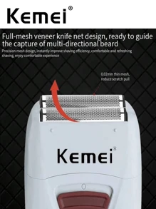 Kemei KM-3382 Men's Electric Shaver USB Charging Shaving Machine Cordless Shaver Male Professional Hair Clipper Shaved Head